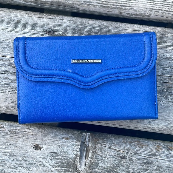 Rebecca Minkoff Royal Blue TriFold Wallet/Phone Case - Picture 1 of 6